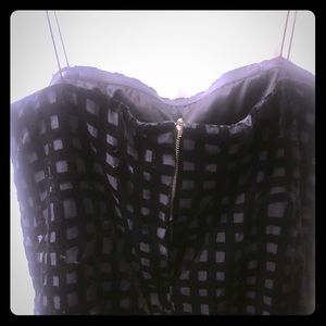 Zara Basic black velvet cropped tank, S